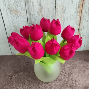 Textil tulipán csokor, örökcsokor, 12 db/cs, többféle szín, Otthon & Lakás, Dekoráció, Virágdísz és tartó, Csokor & Virágdísz, Varrás, MESKA