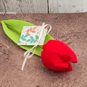 Esküvői köszönő ajándék, textil tulipán kísérő kártyával (több szín), Esküvő, Emlék & Ajándék, Köszönőajándék, Varrás, MESKA