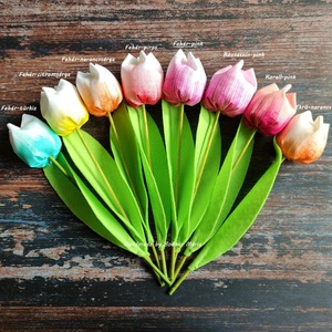 Nőnapi festett textil tulipán kísérő kártyával 14 db/cs örökcsokor, vegyes szín - otthon & életmód - dekoráció - virágdísz és tartó - csokor & virágdísz - Meska.hu