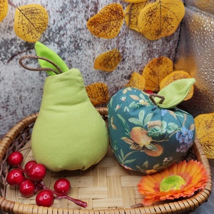 Alma és körte textil dekoráció, többféle - otthon & életmód - dekoráció - dísztárgy - Meska.hu