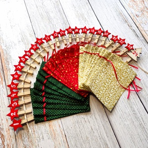 Adventi naptár zsákok kiegészítőkkel, egyedi összeállításban - karácsony - adventi díszek - adventi naptár - Meska.hu