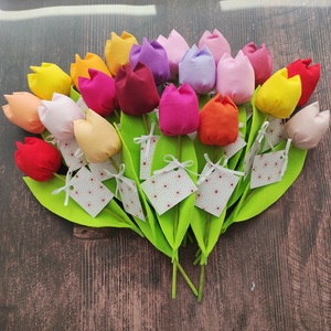 Textil tulipán kísérő kártyával, több szín - otthon & életmód - dekoráció - virágdísz és tartó - csokor & virágdísz - Meska.hu