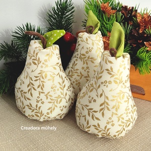 Karácsonyi körte, textil dekoráció 3 db/cs, Karácsony, Karácsonyi lakásdekoráció, Karácsonyi lakásdíszek, Varrás, MESKA