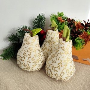 Karácsonyi körte, textil dekoráció 3 db/cs - karácsony - karácsonyi lakásdekoráció - karácsonyi lakásdíszek - Meska.hu