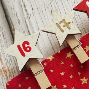 Adventi naptár, krém-zöld-arany, többféle - karácsony - adventi díszek - adventi naptár - Meska.hu