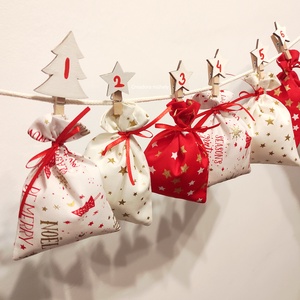 Adventi kalendárium, adventi naptás számozott csipesz (több szín) - karácsony - adventi díszek - adventi naptár - Meska.hu