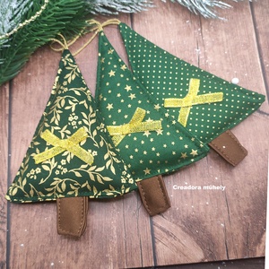 Karácsonyfa függő dísz, textil fenyőfa csomag zöld 3 darabos - karácsony - karácsonyi lakásdekoráció - karácsonyfa, grincsfa - Meska.hu