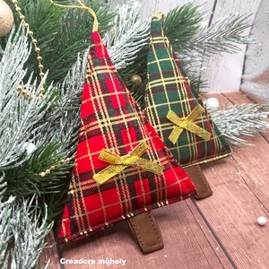 Karácsonyfa függő dísz, textil fenyőfa csomag piros-zöld 2 darabos, Karácsony, Karácsonyi lakásdekoráció, Karácsonyfa, grincsfa, Varrás, MESKA