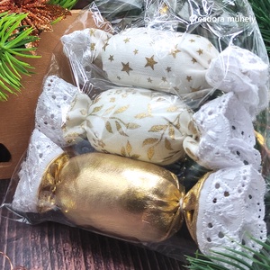 Textil szaloncukor ajándékcsomag, arany - Meska.hu