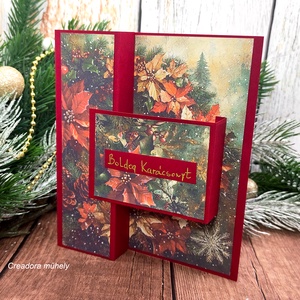 Karácsonyi képeslap, Karácsony, Karácsonyi ajándékozás, Karácsonyi képeslap, üdvözlőlap, ajándékkísérő, Scrapbook, MESKA