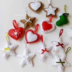 Filc díszek csomag, Karácsony, Karácsonyi lakásdekoráció, Karácsonyfadíszek, Varrás, MESKA