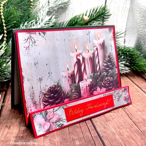 Karácsonyi képeslap gyertyákkal - karácsony - karácsonyi ajándékozás - karácsonyi képeslap, üdvözlőlap, ajándékkísérő - Meska.hu