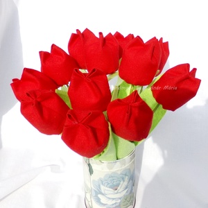 Textil tulipán csokor, örök csokor 12 db/cs, többféle szín - otthon & életmód - virágdekoráció - virágok - virágcsokor - Meska.hu