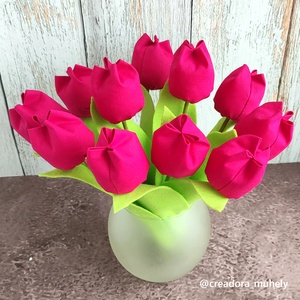 Textil tulipán csokor, örök csokor 12 db/cs, többféle szín - Meska.hu