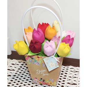 Virágtáska textil tulipánokkal - Meska.hu