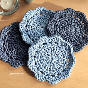 Horgolt poháralátét több színben - otthon & életmód - konyhafelszerelés, tálalás - tálalás - tányér- és poháralátét - Meska.hu