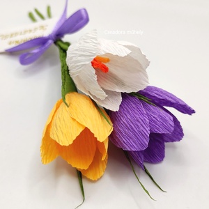 Nőnapi krókusz csokor választható szíben - Meska.hu