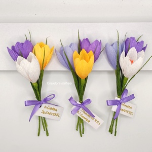 Nőnapi krókusz csokor választható szíben - otthon & életmód - virágdekoráció - virágok - szálas virág - Meska.hu