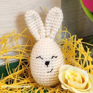 Horgolt húsvéti tojás nyuszi - ünnepi díszek, dekorációk - húsvéti díszek és dekorációk - húsvéti tojás, hímestojás - Meska.hu