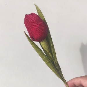 Tulipán, szálas papír virág (1 db) - otthon & életmód - virágdekoráció - virágok - szálas virág - Meska.hu