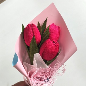 Tulipán ballagási csokor választható színben kísérő kártyával - Meska.hu