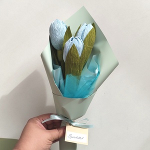 Tulipán csokor, egy szálas választható színben kísérőkártyával - Meska.hu