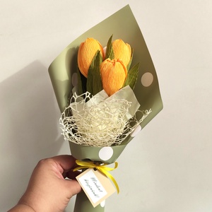 Tulipán csokor tanítók napjára, ballagásra választható színben kísérő kártyával - otthon & életmód - virágdekoráció - virágok - virágcsokor - Meska.hu