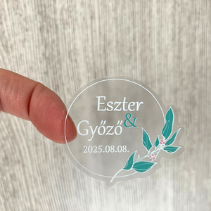 Boritékzáró matrica-Levelek, Esküvő, Meghívó & Kártya, Meghívó, Fotó, grafika, rajz, illusztráció, MESKA