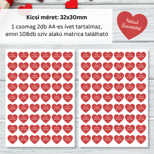 Neked szeretettel feliratú szív alakú matrica - otthon & életmód - papír, írószer - matrica, matrica csomag - Meska.hu