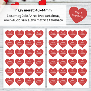 Neked szeretettel feliratú szív alakú matrica - otthon & életmód - papír, írószer - matrica, matrica csomag - Meska.hu