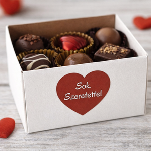 Sok szeretettel feliratú szív alakú matrica - Meska.hu