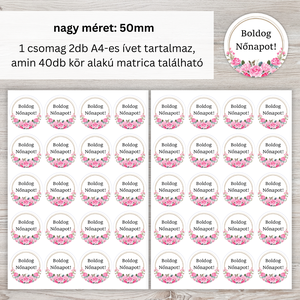 Boldog Nőnapot feliratú matrica/ Rózsa  - otthon & életmód - papír, írószer - matrica, matrica csomag - Meska.hu