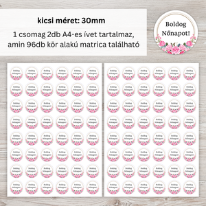 Boldog Nőnapot feliratú matrica/ Rózsa  - otthon & életmód - papír, írószer - matrica, matrica csomag - Meska.hu