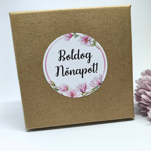 Boldog Nőnapot feliratú matrica/ Cseresznyevirág - Meska.hu