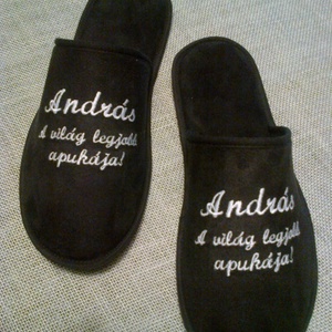 Névvel hímzett, feliratos szoba papucs személyes ajándéknak -  - Meska.hu