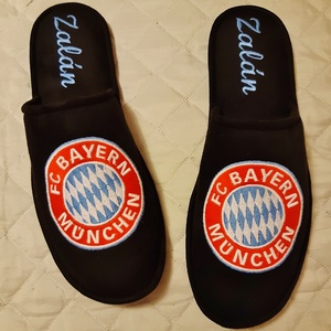  FC Bayern München  logóval hímzett szoba papucs, egyedi méretre  - Meska.hu
