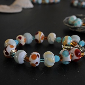 Riviera - tengerparti hangulatú egyedi lámpagyöngy ékszerszett, MURÁNÓI üveg ékszer, klasszikus stílusú üvegékszer szett - ékszer - ékszerszett - Meska.hu