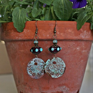 Avas - rusztikus lámpagyöngy fülbevaló,  MURÁNÓI ÜVEG ékszer - ékszer - fülbevaló - lógó fülbevaló - Meska.hu