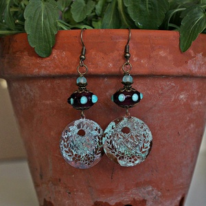 Avas - rusztikus lámpagyöngy fülbevaló,  MURÁNÓI ÜVEG ékszer - ékszer - fülbevaló - lógó fülbevaló - Meska.hu