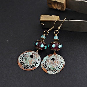 Avas - rusztikus lámpagyöngy fülbevaló,  MURÁNÓI ÜVEG ékszer - ékszer - fülbevaló - lógó fülbevaló - Meska.hu