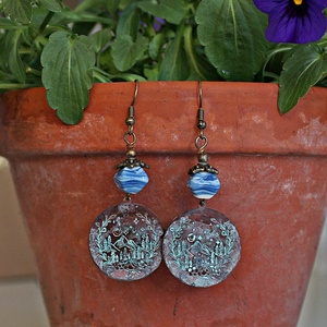 Galya-tető - rusztikus lámpagyöngy fülbevaló, MURÁNÓI ÜVEGékszer - ékszer - fülbevaló - lógó fülbevaló - Meska.hu