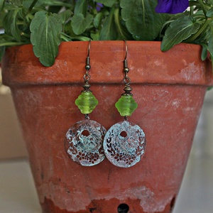 Dobogókő - rusztikus lámpagyöngy fülbevaló, MURÁNÓI ÜVEG ékszer - ékszer - fülbevaló - lógó fülbevaló - Meska.hu