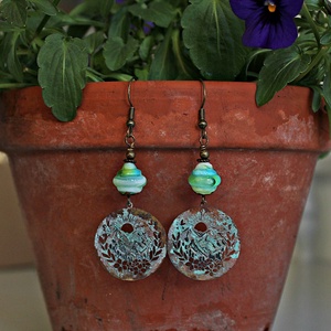 Szalajka - rusztikus lámpagyöngy fülbevaló, MURÁNÓI ÜVEGékszer - ékszer - fülbevaló - lógó fülbevaló - Meska.hu