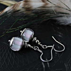 Florence - pasztell rózsaszín lámpagyöngy fülbevaló, romantikus MURÁNÓI üvegékszer - ékszer - fülbevaló - lógó fülbevaló - Meska.hu