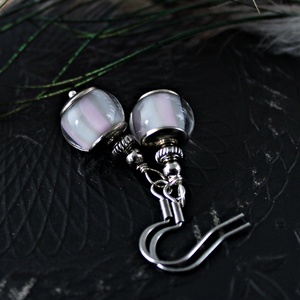 Florence - pasztell rózsaszín lámpagyöngy fülbevaló, romantikus MURÁNÓI üvegékszer, Ékszer, Fülbevaló, Lógó fülbevaló, Ékszerkészítés, Üvegművészet, MESKA