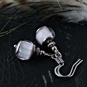 Florence - pasztell rózsaszín lámpagyöngy fülbevaló, romantikus MURÁNÓI üvegékszer - ékszer - fülbevaló - lógó fülbevaló - Meska.hu