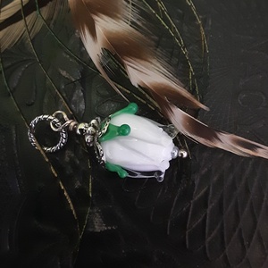 Foglalva - Hóvirág lámpagyöngy medál Muránói üveg ékszer - Meska.hu