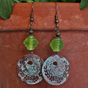 Dobogókő - rusztikus lámpagyöngy fülbevaló, MURÁNÓI ÜVEG ékszer, Ékszer, Fülbevaló, Lógó fülbevaló, Ékszerkészítés, Üvegművészet, MESKA