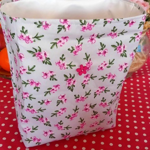 Apró virágmintás,  kedves kis uzsonnás tasak, snack bag - táska & tok - uzsonna- & ebéd tartó - ebéd tasak, doboz - Meska.hu