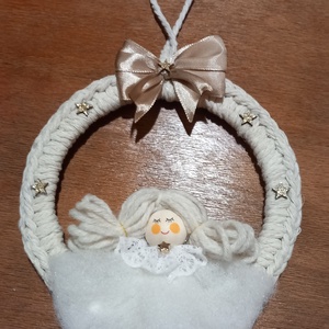 Angyalkás karácsonyfadísz - karácsony - karácsonyi lakásdekoráció - karácsonyfadíszek - Meska.hu